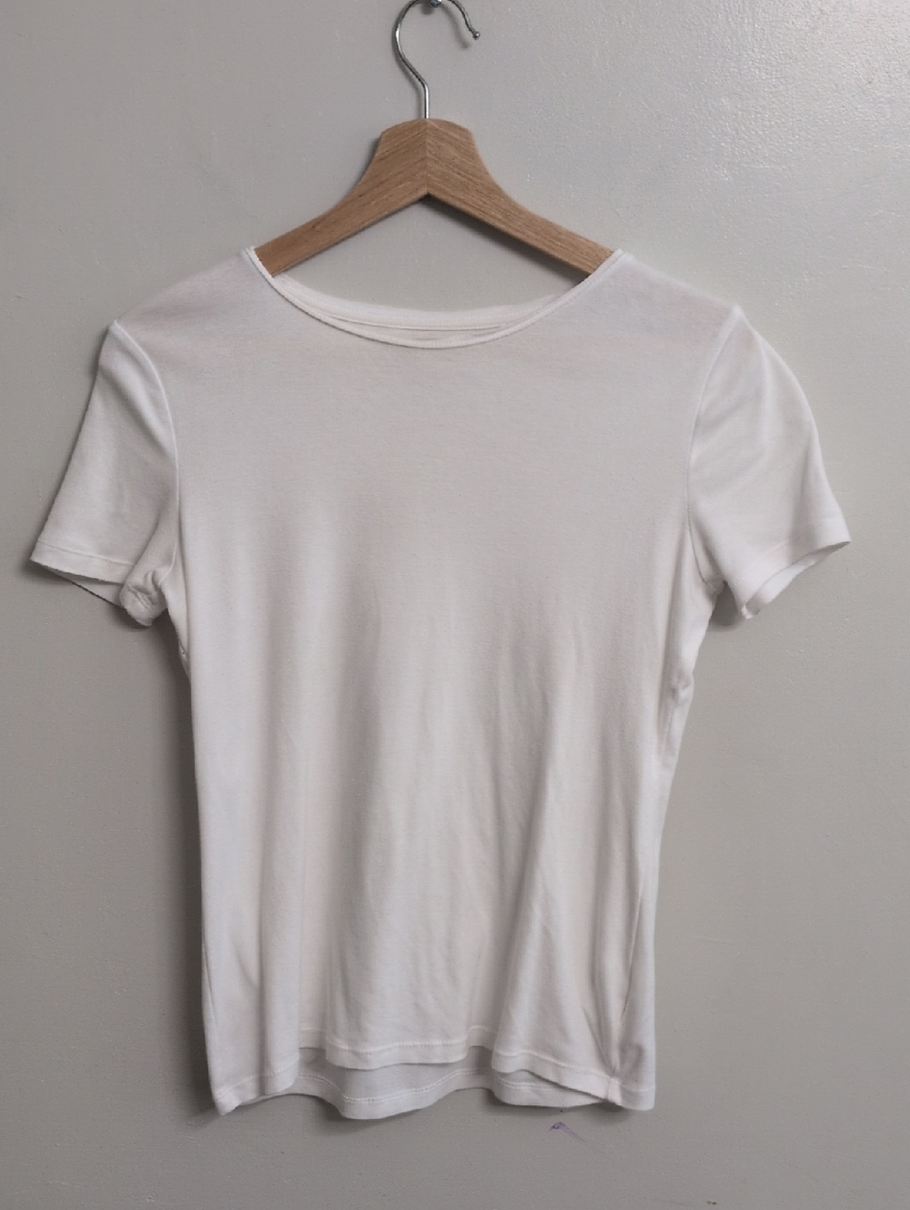 Talbots White Pima Cotton Crew Neck Tee